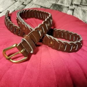 Braided Belt Brown Womens Size Medium/Large Bonded Leather